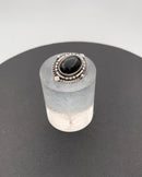 Georg Jensen Sterling Sølv Broche med Sort Sten No 419 - Danam Antik