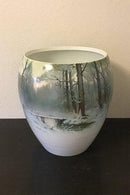 Imperial Porcelain Factory Russisk Meget stor vase / krukke dekoreret med vintermotiv af skov - Danam Antik