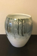 Imperial Porcelain Factory Russisk Meget stor vase / krukke dekoreret med vintermotiv af skov - Danam Antik
