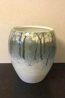Imperial Porcelain Factory Russisk Meget stor vase / krukke dekoreret med vintermotiv af skov - Danam Antik