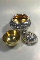 Kaviarlågskål, Sølv, forgyldt inderskål (1919) - Danam Antik