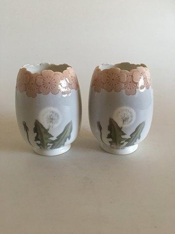 Königlich Kopenhagen Porzellan Ein Paar Skønvirke-Lampenschirme aus der Zeit um 1900