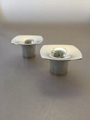 Par Hans Hansen Sterling Sølv Lysestager i moderne design af Leon Kastbjerg Nielsen - Danam Antik