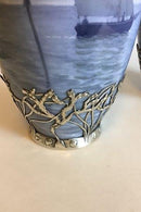 Royal Copenhagen Art Nouveau Et par vaser dekorerede med skibe og Sterling sølvmonteringer stemplet Michelsen ER 1916 No 1438/763 og 1462/763 - Danam Antik