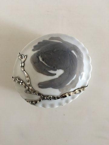 Royal Copenhagen Jugendstil Silbermontierte Krabbenschale Anton Michelsen 1921 Nr. 19/9