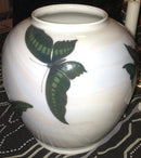 Royal Copenhagen Art Nouveau Unika Vase af Jenny Meyer fra 1903 med sommerfugle - Danam Antik