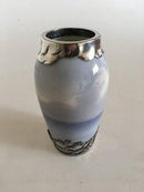 Royal Copenhagen Art Nouveau Vase No. 1138/88A med Anton Michelsen Sterling Sølv Monteringer - Danam Antik