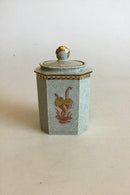 Royal Copenhagen Krakele Porcelæn Kantet Tedåse med låg No 77/2740 - Danam Antik