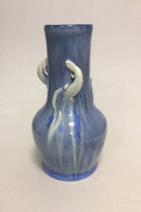 Royal Copenhagen Krystal Glasur vase af Valdemar Engelhardt med 3 Salamander no B533 - Danam Antik