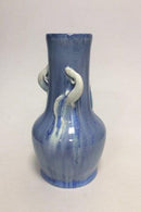 Royal Copenhagen Krystal Glasur vase af Valdemar Engelhardt med 3 Salamander no B533 - Danam Antik