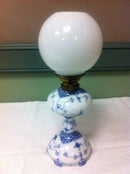 Royal Copenhagen Musselmalet Halvblonde petroleumlampe No 426 - Danam Antik