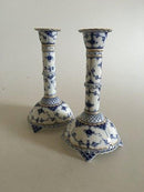 Royal Copenhagen Musselmalet Helblonde med Guldkant Lysestager No 1008 - Danam Antik