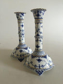 Royal Copenhagen Musselmalet Helblonde med Guldkant Lysestager No 1008 - Danam Antik