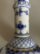 Royal Copenhagen Musselmalet Helblonde med Guldkant Lysestager No 1008 - Danam Antik