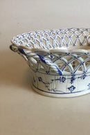 Royal Copenhagen Musselmalet Helblonde Oval Frugtskål med gennembrudt kant No 1057 - Danam Antik