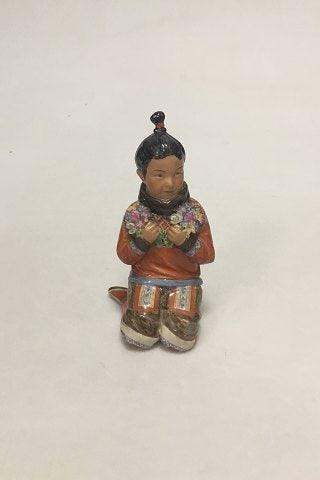 Royal Copenhagen Overglaze Figurine of Greenland Girl No 12415