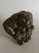 Royal Copenhagen Stentøjsfigur Abemor med unge af knud Kyhn No 20200 - Danam Antik