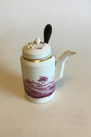 Royal Copenhagen Tete á Tete Kaffeservice med Mørk Rosa dekoration i overglasur. Består af Fad, Kaffekande, Flødekande, Sukkerskål og en kop - Danam Antik