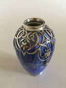 Royal Copenhagen Unika Krystal Glasur Vase af Valdemar Engelhardt med Michelsen Sølv montering No G47 - Danam Antik