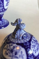 Royal Copenhagen Unika Potpourrivase med blå blomsterdekoration af Anna Smith - Danam Antik