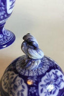 Royal Copenhagen Unika Potpourrivase med blå blomsterdekoration af Anna Smith - Danam Antik