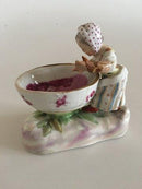 Tidlig Meissen Saltskål. Pige figur og landskabsmaleri i bowle - Danam Antik