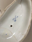 Tidlig Meissen Saltskål. Pige figur og landskabsmaleri i bowle - Danam Antik